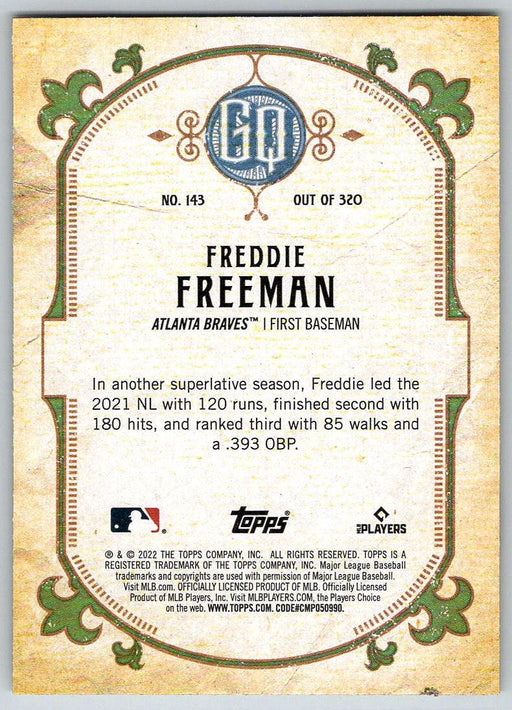 Freddie Freeman 2022 Topps Gypsy Queen # 143 Atlanta Braves - Collectible Craze America