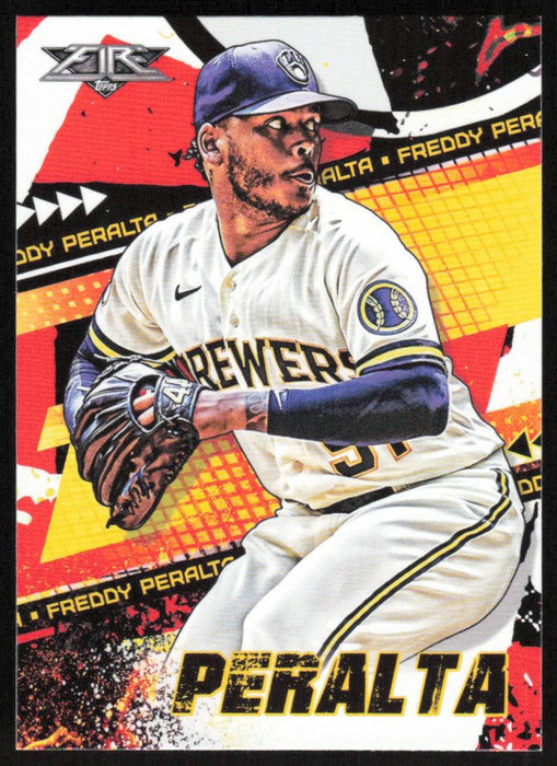 Freddy Peralta 2022 Topps Fire Baseball # 118 Milwaukee Brewers Base - Collectible Craze America