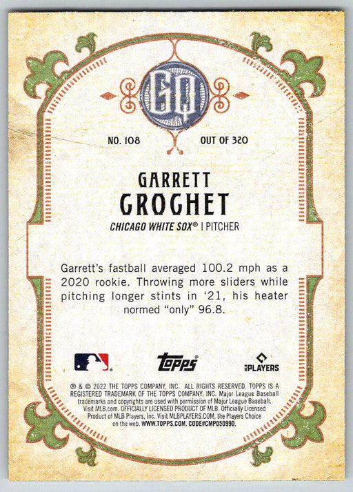 Garrett Crochet 2022 Topps Gypsy Queen # 108 Chicago White Sox - Collectible Craze America