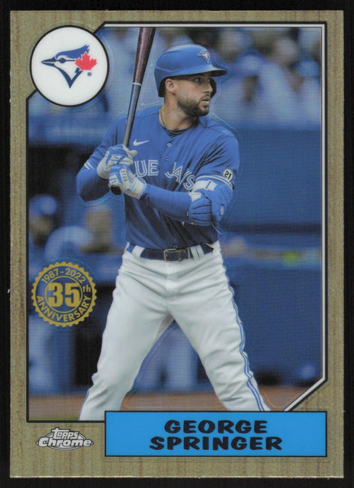 George Springer 2022 Topps Chrome Baseball 1987 Topps # 87BC-8 Toronto Blue Jays - Collectible Craze America