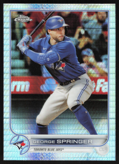 George Springer 2022 Topps Chrome Baseball # 214 Prism Refractor Toronto Blue Jays - Collectible Craze America