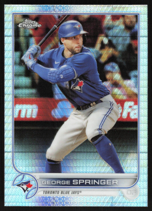 George Springer 2022 Topps Chrome Baseball # 214 Prism Refractor Toronto Blue Jays - Collectible Craze America