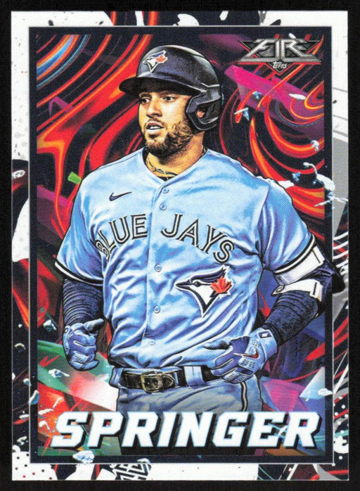 George Springer 2022 Topps Fire Baseball # 143 Toronto Blue Jays Base - Collectible Craze America