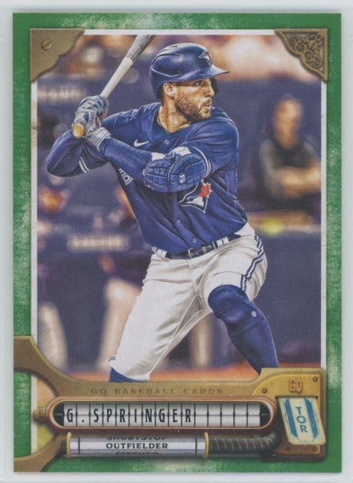 George Springer 2022 Topps Gypsy Queen # 218 Green Border Toronto Blue Jays - Collectible Craze America