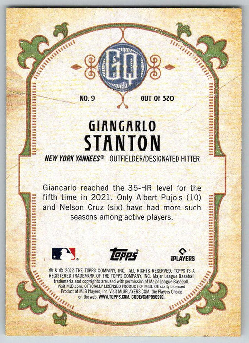 Giancarlo Stanton 2022 Topps Gypsy Queen # 9 New York Yankees - Collectible Craze America