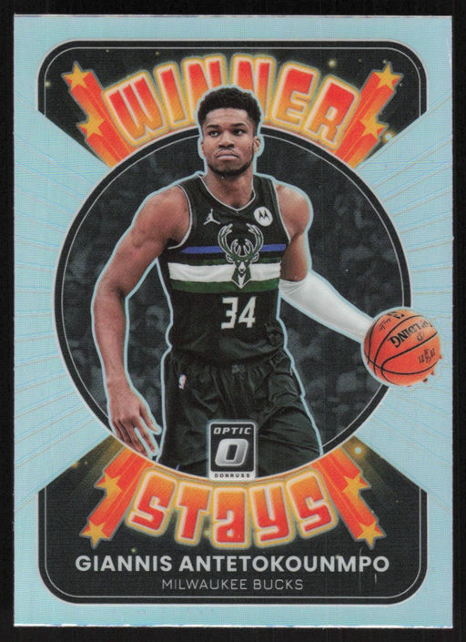Giannis Antetokounmpo 2021 Panini Donruss Optic # 1 Winner Stays Silver Milwaukee Bucks - Collectible Craze America