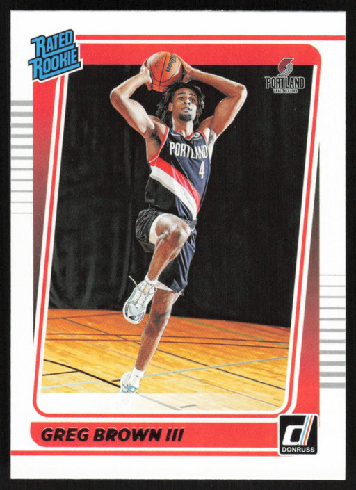 Greg Brown III 2021 Donruss Rated Rookie # 245 RC Portland Trail Blazers - Collectible Craze America
