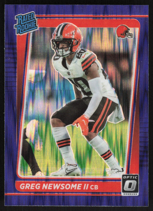 Greg Newsome II 2021 Donruss Optic Rated Rookie # 252 RC Purple Shock Cleveland Browns - Collectible Craze America