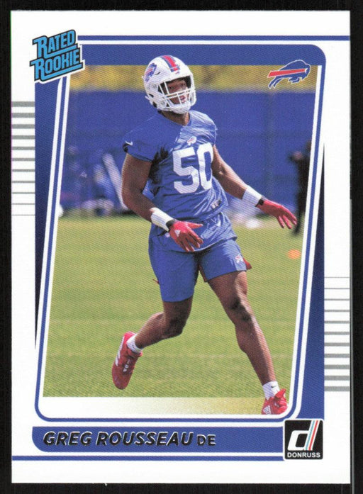 Greg Rousseau 2021 Donruss Football # 344 RC Buffalo Bills Rated Rookie Base - Collectible Craze America