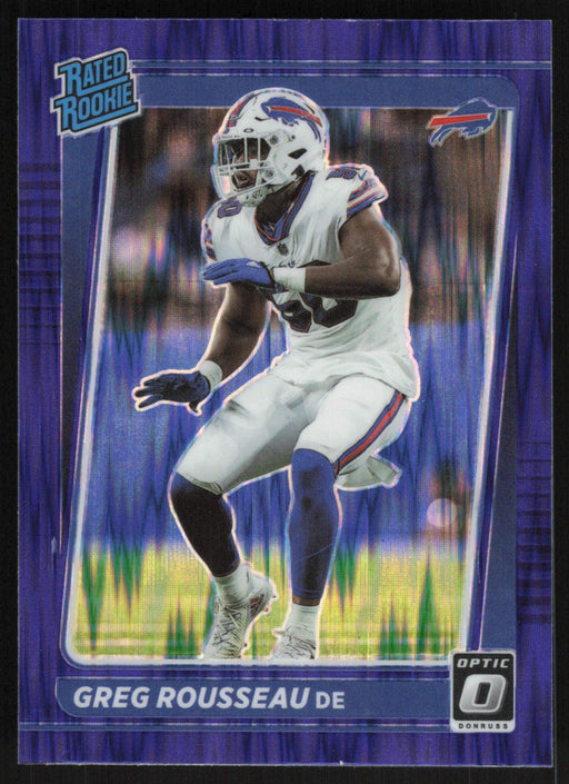 Greg Rousseau 2021 Donruss Optic Rated Rookie # 253 RC Purple Shock Buffalo Bills - Collectible Craze America