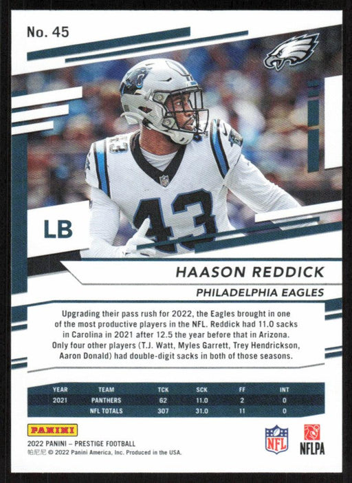 Haason Reddick 2022 Panini Prestige # 45 Philadelphia Eagles - Collectible Craze America