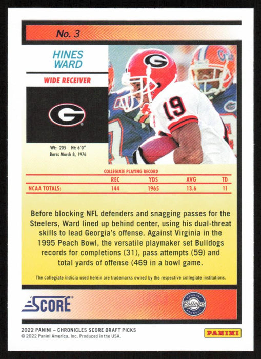 Hines Ward 2022 Panini Chronicles Draft Picks # 3 Score Georgia Bulldogs - Collectible Craze America