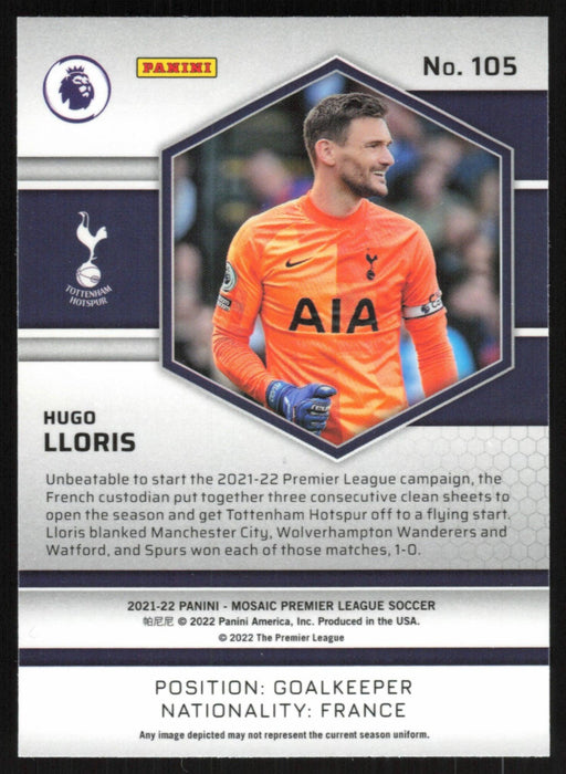 Hugo Lloris 2021 Panini Mosaic Premier League # 105 Tottenham Hotspur Base - Collectible Craze America