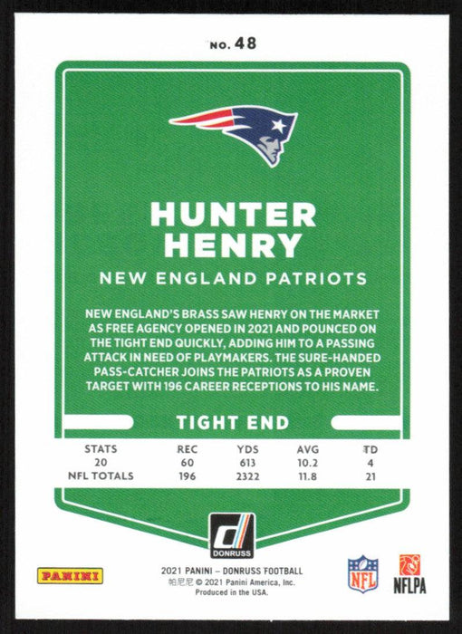 Hunter Henry 2021 Donruss Football # 48 New England Patriots Base - Collectible Craze America