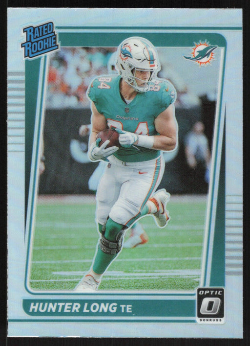 Hunter Long 2021 Donruss Optic Rated Rookie # 281 RC Silver Prizm Miami Dolphins - Collectible Craze America