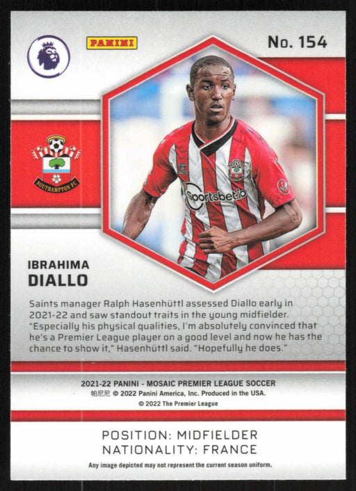 Ibrahima Diallo 2021 Panini Mosaic Premier League # 154 RC Southampton Base - Collectible Craze America