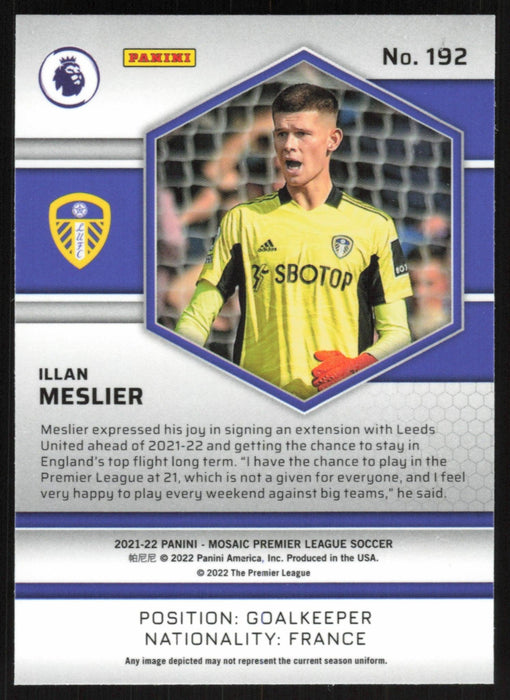 Illan Meslier 2021 Panini Mosaic Premier League # 192 Leeds United Base - Collectible Craze America