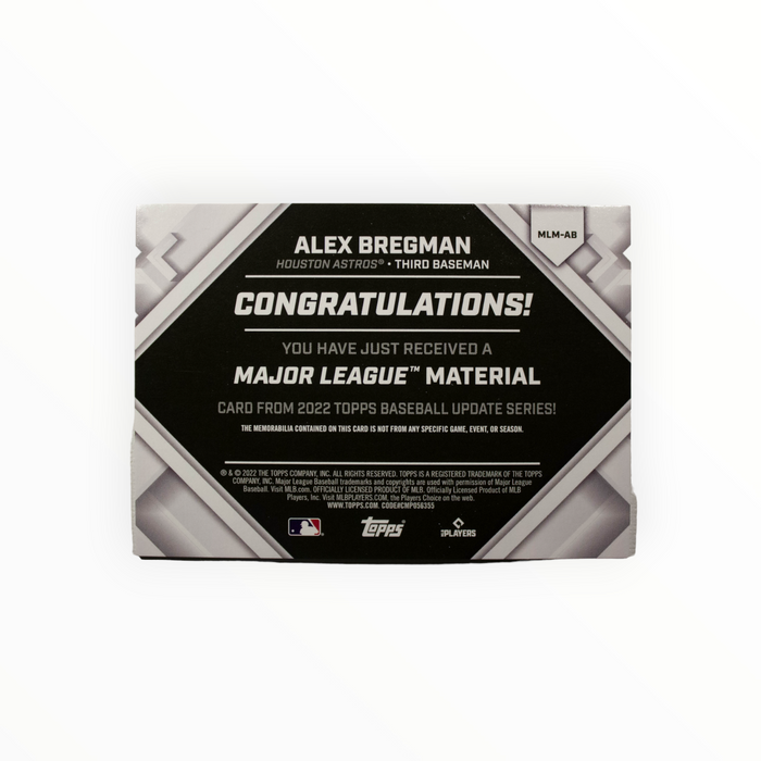 Alex Bregman 2023 Topps Series 1 Major League Material Front of Card