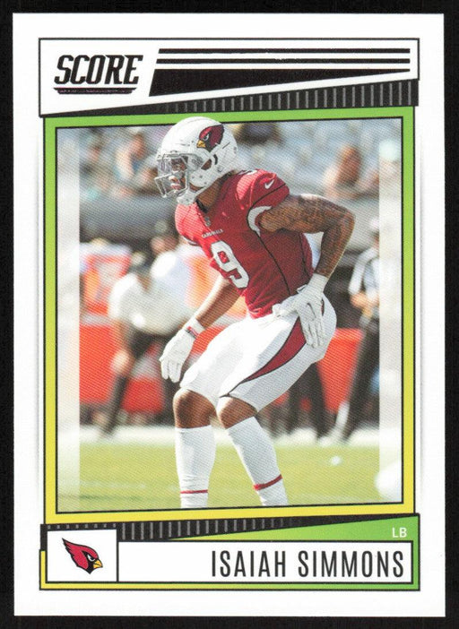 Isaiah Simmons 2022 Panini Score Football # 150 Base Arizona Cardinals - Collectible Craze America