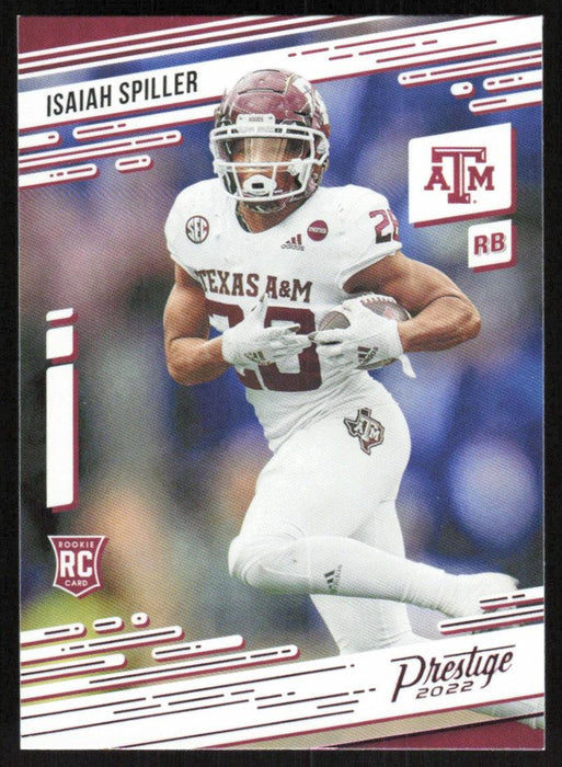 Isaiah Spiller 2022 Panini Chronicles Draft Picks # 20 RC Prestige Pink Texas A&M Aggies - Collectible Craze America