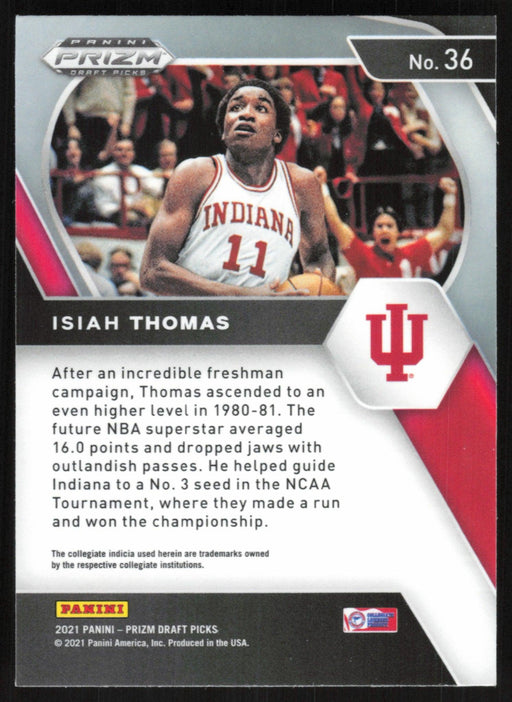 Isiah Thomas 2021 Panini Prizm Draft Picks # 36 Indiana Hoosiers - Collectible Craze America