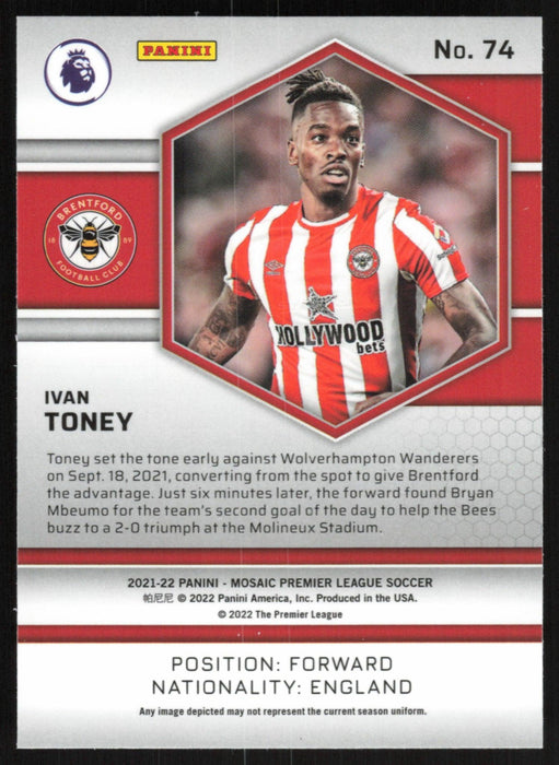 Ivan Toney 2021 Panini Mosaic Premier League # 74 RC Brentford Base - Collectible Craze America