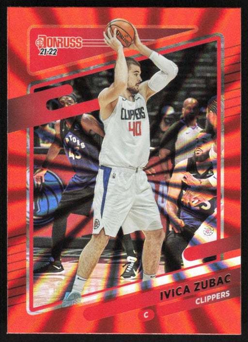 Ivica Zubac 2021 Donruss # 194 Orange Holo Laser Los Angeles Clippers - Collectible Craze America