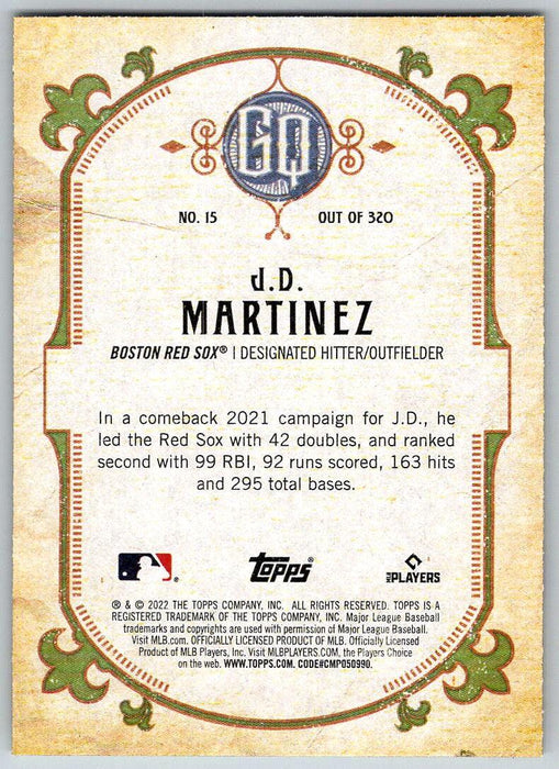 J.D. Martinez 2022 Topps Gypsy Queen # 15 Boston Red Sox - Collectible Craze America