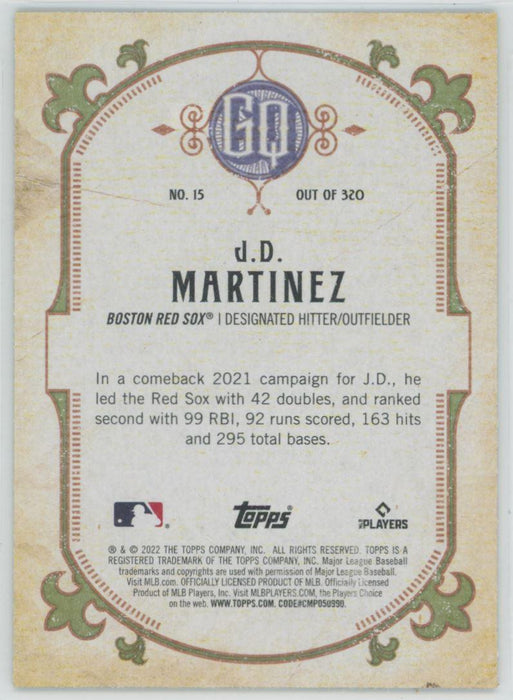 J.D. Martinez 2022 Topps Gypsy Queen # 15 Green Border Boston Red Sox - Collectible Craze America