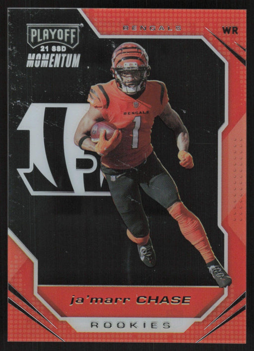 Ja'Marr Chase 2021 Panini Chronicles Playoff Momentum Rookies # PMR-05 RC Cincinnati Bengals - Collectible Craze America