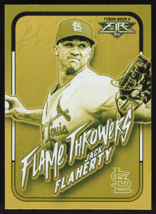 Jack Flaherty 2022 Topps Fire # FT-10 Flame Throwers St. Louis Cardinals - Collectible Craze America