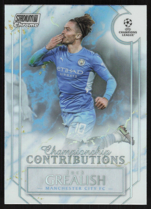 Jack Grealish 2021 Topps Stadium Club Chrome UEFA # CC-JG Championship Contributions Manchester City FC - Collectible Craze America