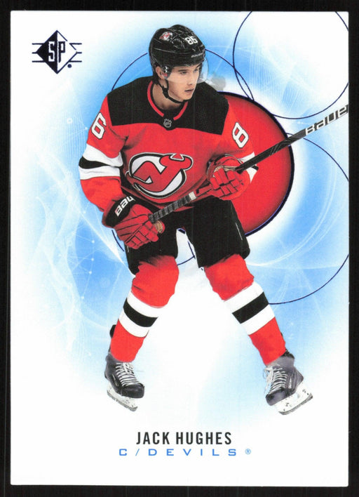 Jack Hughes 2020 SP Hockey # 41 New Jersey Devils Blue Parallel - Collectible Craze America