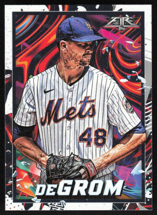 Jacob deGrom 2022 Topps Fire Baseball # 72 New York Mets Base - Collectible Craze America