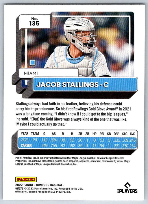 Jacob Stallings 2022 Donruss Baseball # 135 Miami Marlins - Collectible Craze America