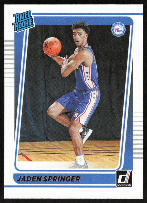 Jaden Springer 2021 Donruss Rated Rookie # 247 RC Philadelphia 76ers - Collectible Craze America