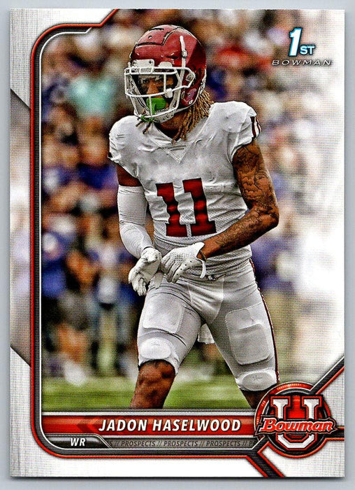 Jadon Haselwood 2021 Bowman University Football # 23 Arkansas Razorbacks 1st Bowman - Collectible Craze America