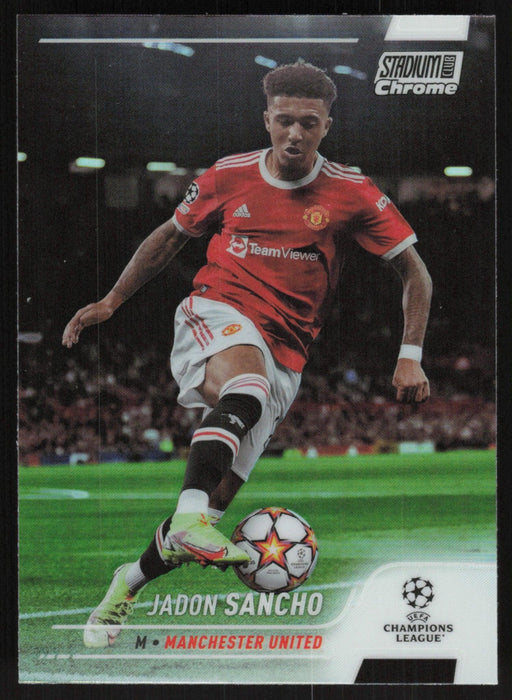 Jadon Sancho 2021 Topps Stadium Club Chrome UEFA # 58 Refractor Manchester United - Collectible Craze America