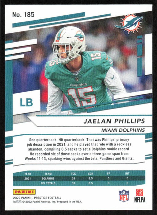 Jaelan Phillips 2022 Panini Prestige # 185 Miami Dolphins - Collectible Craze America