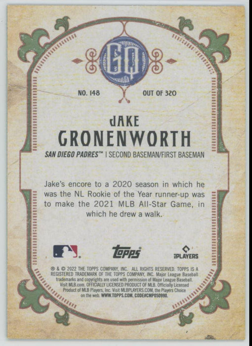 Jake Cronenworth 2022 Topps Gypsy Queen # 148 Green Border San Diego Padres - Collectible Craze America