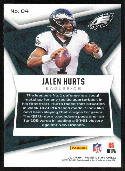 Jalen Hurts 2021 Panini Rookies & Stars # 84 Philadelphia Eagles Base - Collectible Craze America