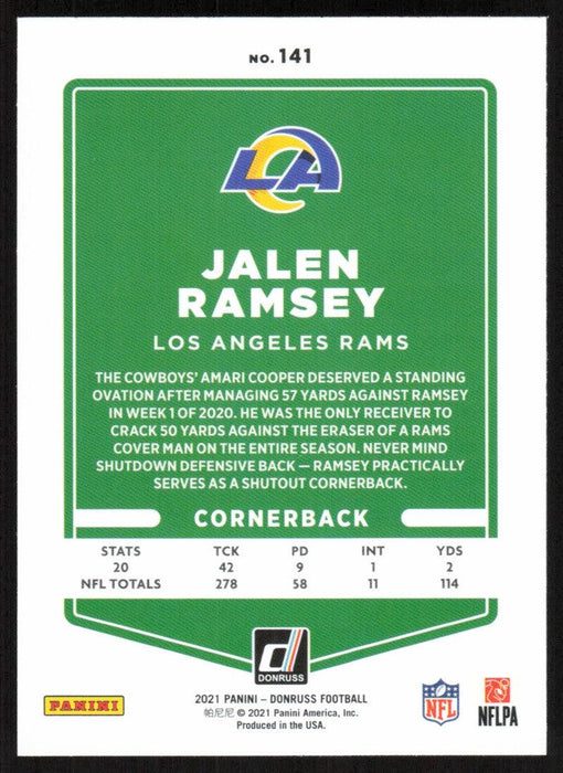 Jalen Ramsey 2021 Donruss Football # 141 Los Angeles Rams Image Variation Base - Collectible Craze America