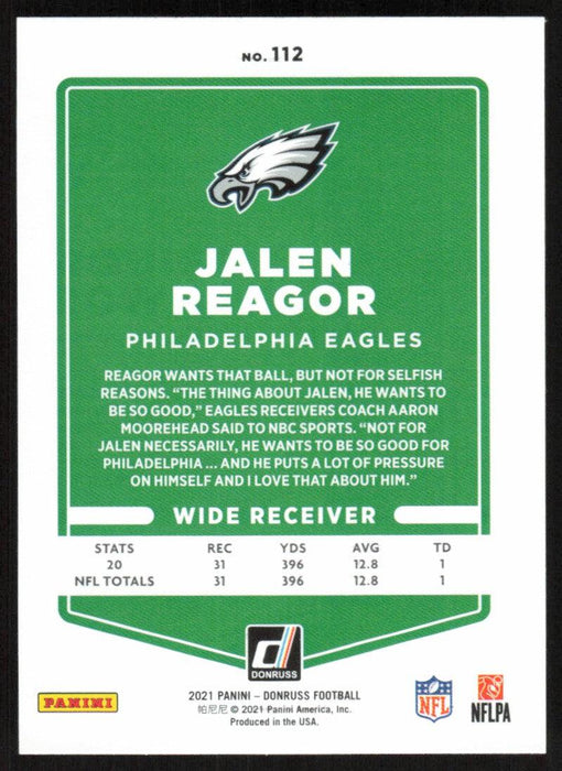 Jalen Reagor 2021 Donruss Football # 112 Philadelphia Eagles Base - Collectible Craze America