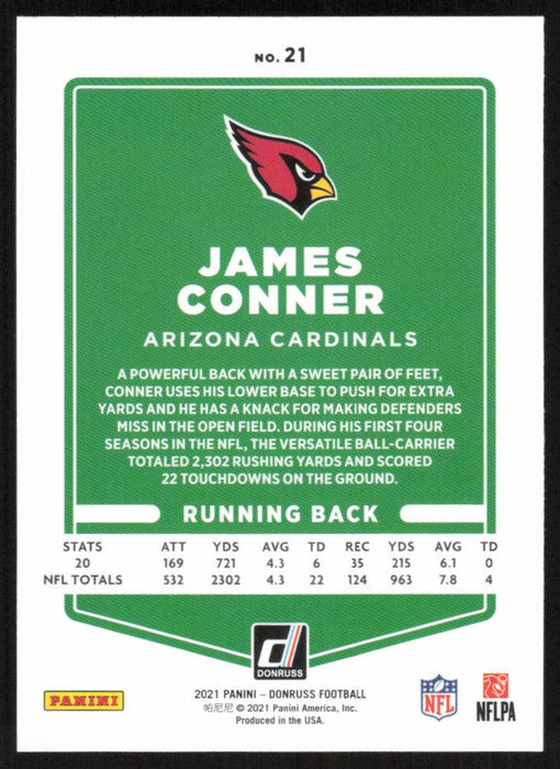 James Conner 2021 Donruss Football # 21 Arizona Cardinals Base - Collectible Craze America