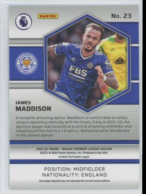 James Maddison 2021 Panini Mosaic Premier League # 23 Leicester City - Collectible Craze America