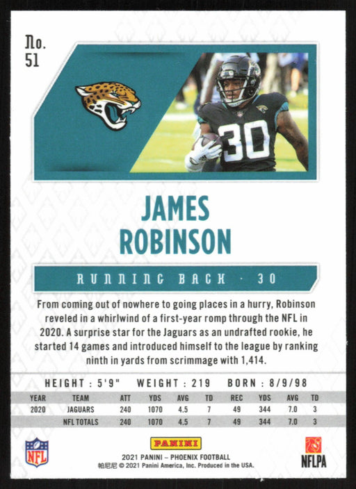 James Robinson 2021 Panini Phoenix # 51 Jacksonville Jaguars Base - Collectible Craze America