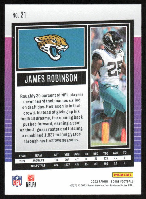 James Robinson 2022 Panini Score Football # 21 Base Jacksonville Jaguars - Collectible Craze America