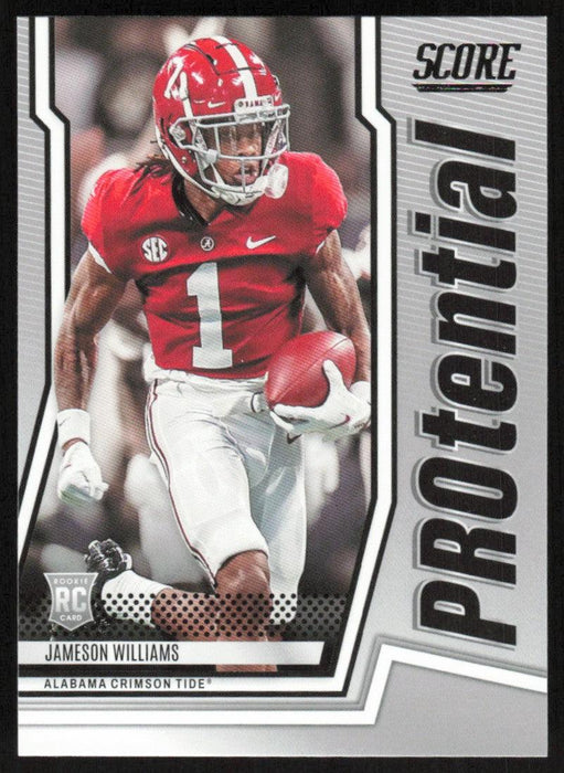 Jameson Williams 2022 Panini Score Football # P-JW RC PROtential Alabama Crimson Tide - Collectible Craze America