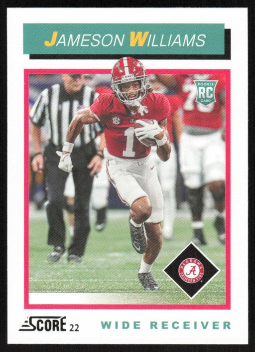 Jameson Williams 2022 Panini Score Football # TB9 RC 1992 Throwback Rookie Alabama Crimson Tide - Collectible Craze America