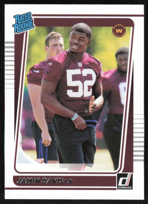 Jamin Davis 2021 Donruss Football # 337 RC Washington Football Team Rated Rookie Base - Collectible Craze America